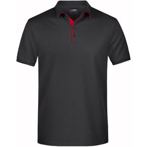 Polo shirt Golf Pro premium zwart/rood voor heren - Zwarte herenkleding - Werkkleding/zakelijke kleding polo t-shirt