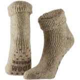 Wollen anti-slip huissokken/slofsokken voor kinderen beige maat 23-26
