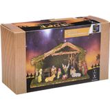 Feeric lights and christmas kerststal met beelden - 38 x 14 x 22 cm