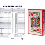 Scoreblok Klaverjassen spel - 50 vellen - 2x pakjes speelkaarten - Geschikt voor kinderen en volwassenen