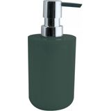 MSV badkamer droogloop mat - Genua - 50 x 80 cm - met bijpassende kleur zeeppompje - donkergroen