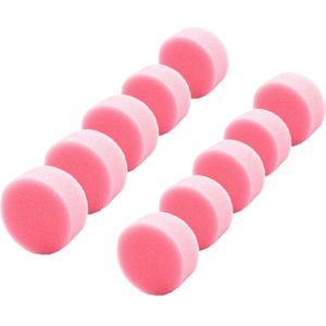 FunnyFashion Grimas schmink sponsjes -10x stuks - roze - rond - D6 x H3 cm