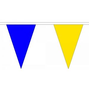 Luxe blauw met gele vlaggenlijn 20 meter in kleuren van Vlag van Oekraine