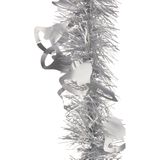 Feeric Christmas lametta kerstslingers - 2x - zilver - folie - 200 x 12 cm