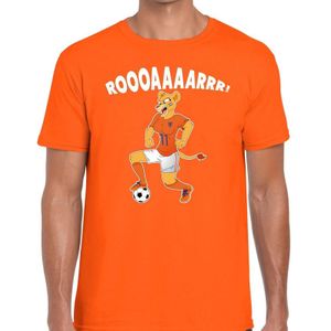Nederland supporter t-shirt dameselftal Leeuwin roooaaaarrr met bal oranje heren - landen kleding