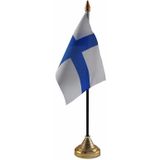 Finland tafelvlaggetje 10 x 15 cm met standaard