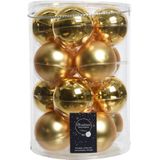 Decoris kerstballen - 26x stuks - glas - goud - 8 cm