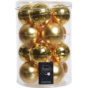 Decoris kerstballen - 26x stuks - glas - goud - 8 cm