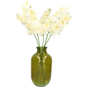 Mica Decorations Kunstbloemen boeket Orchidee - 5 stelen - wit - 71 cm - Kunst zijdebloemen