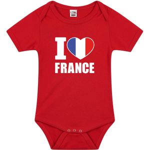 I love France baby rompertje rood jongens en meisjes - Kraamcadeau - Babykleding - Frankrijk landen romper