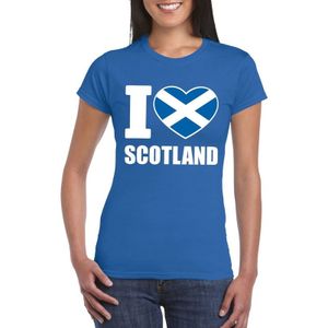 Blauw I love Schotland supporter shirt dames - Schots t-shirt dames
