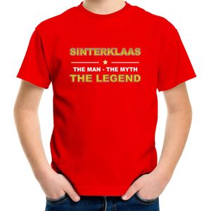 Sinterklaas t-shirt / the man / the myth / the legend rood voor kinderen - Sinterklaaskleding / Sint outfit