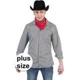 Grote maat zwart/wit geruit cowboy verkleed overhemd voor heren