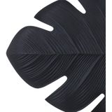 Set van 10x stuks placemats blad zwart - vinyl - 47 x 38 cm - Onderleggers