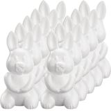 10x Piepschuim konijnen/hazen decoraties 24 cm hobby/knutselmateriaal - Knutselen DIY groot konijn/haas beschilderen - Pasen thema paaskonijnen/paashazen wit