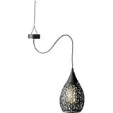 Lumineo Hanglamp solar - antraciet grijs - ijzer - 21 cm - tuinverlichting