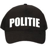 Verkleed politie agent pet / baseball cap zwart voor dames en heren - verkleedhoofddeksel / carnaval