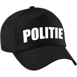 Verkleed politie agent pet / baseball cap zwart voor dames en heren - verkleedhoofddeksel / carnaval