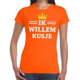 Oranje Ik Willem kusje t-shirt dames - Oranje Koningsdag kleding