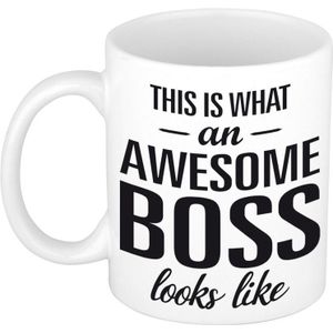 This is what an awesome boss looks like tekst cadeau mok / beker - 300 ml
