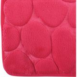 MSV Badkamerkleedje/badmat tapijt - kiezel motief - vloermat - fuchsia roze - 50 x 80 cm - laagpolig