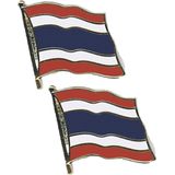 4x stuks pin broche speldje vlag Thailand 20 mm - supporters feestartikelen