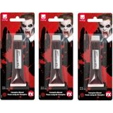 6x Nep bloed schmink/make up tubes 28 ml - Kunstbloed - Horror/Halloween thema filmbloed