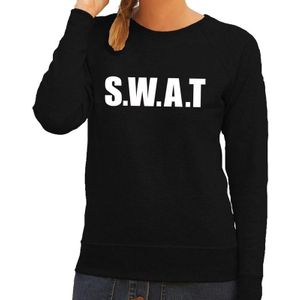 Politie SWAT tekst sweater / trui zwart voor dames - Politie verkleedkleding