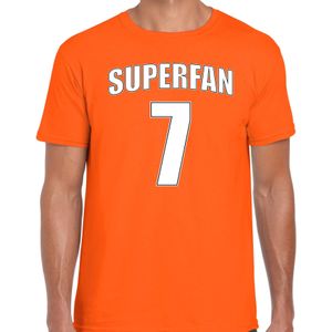 Oranje t-shirt voor heren - Superfan nummer 7 - Nederland supporter - EK/ WK shirt / outfit
