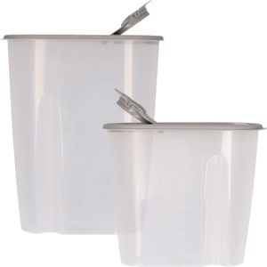 Voedselcontainer strooibus - grijs - 1,5 en 2,2 liter - kunststof
