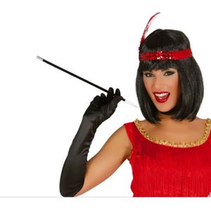 Guirca Carnaval Sigaretten houder Flapper - zwart - charleston/jaren 20 stijl - roaring twenties