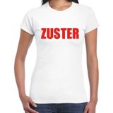 Zuster verkleed t-shirt wit voor dames - verpleegster carnaval / feest shirt kleding / kostuum