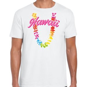 Hawaii slinger t-shirt wit voor heren - Zomer kleding