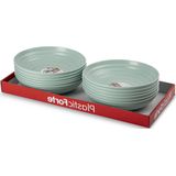 PlasticForte Rond bord/camping - 6x - diep bord - D19 cm - mintgroen - kunststof - soepborden