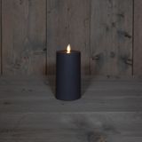 Anna Collection LED kaarsen - 2x stuks - antraciet grijs - 16 en 22 cm