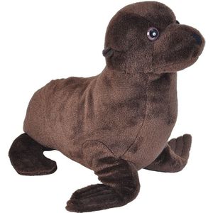 Pluche bruine zeeleeuw knuffel 35 cm - Zeeleeuwen zeedieren knuffels - Speelgoed voor kinderen