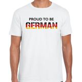 Duitsland Proud to be German landen t-shirt - wit - heren -  Duitsland landen shirt  met Duitse vlag/ kleding - EK / WK / Olympische spelen supporter outfit