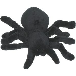 Cornelissen Knuffel tarantula spin - 20 cm - pluchen - zwart