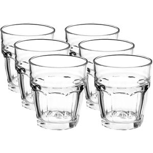 18x Drinkglazen/waterglazen Rock Bar transparant 270 ml - Koffie/thee glazen Rock Bar 270 ml