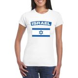 Israel t-shirt met Israelische vlag wit dames