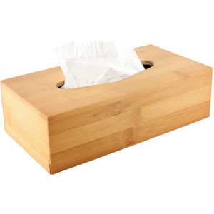 Tissuedoos/tissuebox - bamboe hout 25 x 13 cm - Bamboehouten box/doos voor tissues