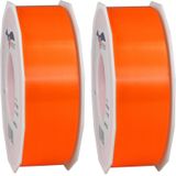 3x XL Hobby/decoratie oranje kunststof sierlinten 4 cm/40 mm x 91 meter- Luxe kwaliteit - Cadeaulint kunststof lint/ribbon