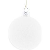 6x Witte Cotton Balls kerstballen 6,5 cm - Kerstversiering - Kerstboomdecoratie - Kerstboomversiering - Hangdecoratie - Kerstballen in de kleur wit