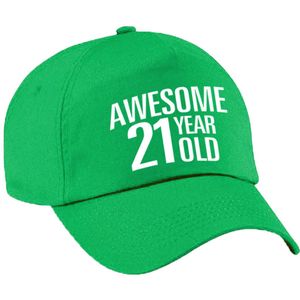 Awesome 21 year old verjaardag pet / cap groen voor dames en heren - baseball cap - verjaardags cadeau - petten / caps