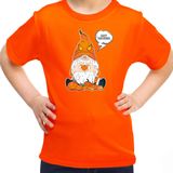 Bellatio Decorations halloween verkleed t-shirt voor kinderen - pompoen kabouter/gnome - oranje