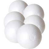 Pakket van 6x stuks piepschuim hobby/DIY bal/bol 11,5 cm - Kerstballen maken knutselmateriaal