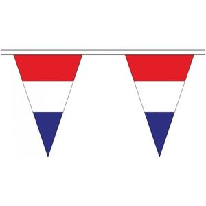 3x Stuks Nederland landen punt vlaggetjes 5 meter - Slinger/vlaggenlijn - Nederlandse vlag - Holland versiering slingers