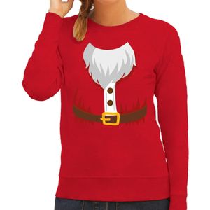 Kerstkostuum Kerstman verkleed sweater - rood - dames - Kerstkostuum trui / Kerst outfit