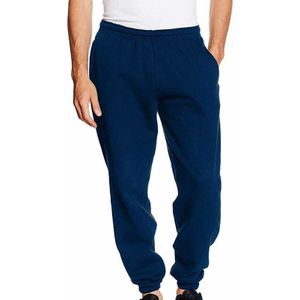 Fruit of the Loom joggingbroek donkerblauw/navy voor volwassenen - Sportbroek/Trainingsbroek - Kleding