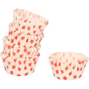 Mini muffin  en cupcake vormpjes - 180x - rood - papier - 4 x 4 x 2 cm